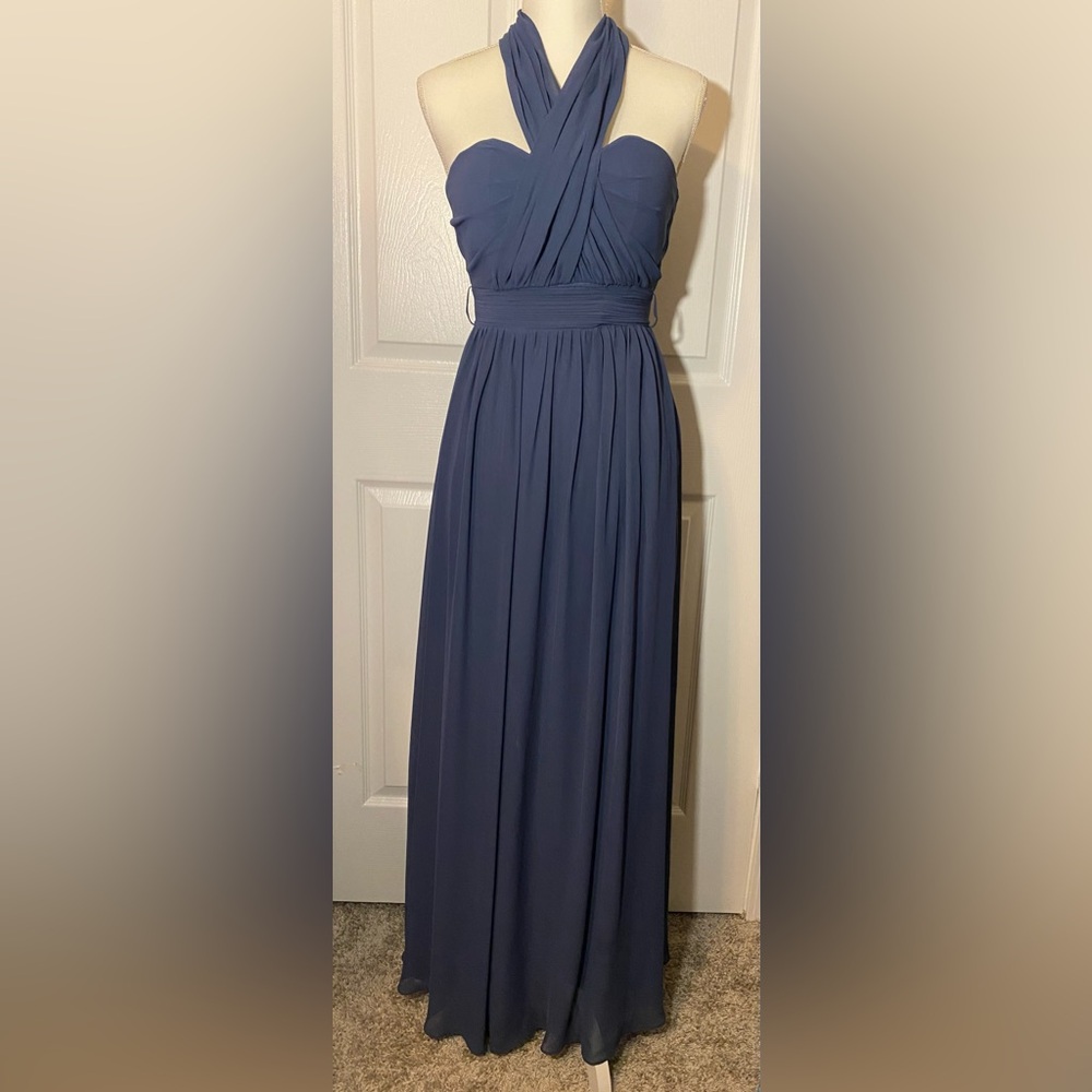 BIRDY GREY Grace Convertible Dress Chiffon Dusk Blue XS - Picture 12 of 13